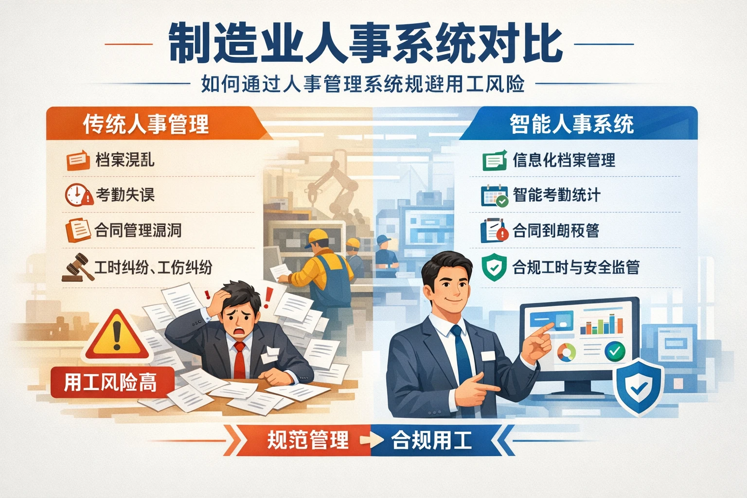 制造业人事系统对比:如何通过人事管理系统规避用工风险