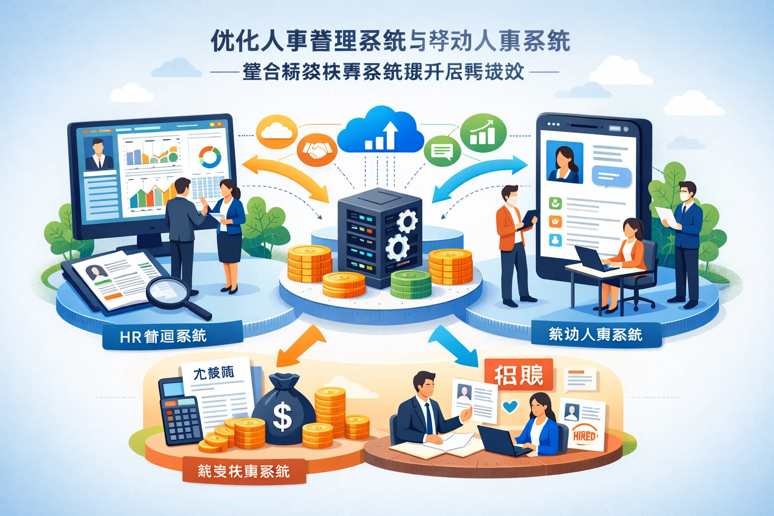 优化人事管理系统与移动人事系统，整合薪资核算系统提升招聘绩效