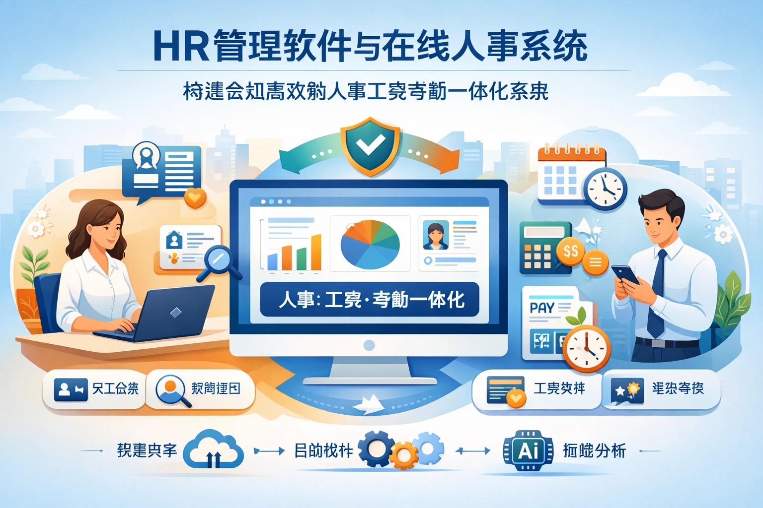 HR管理软件与在线人事系统：构建合规高效的人事工资考勤一体化系统