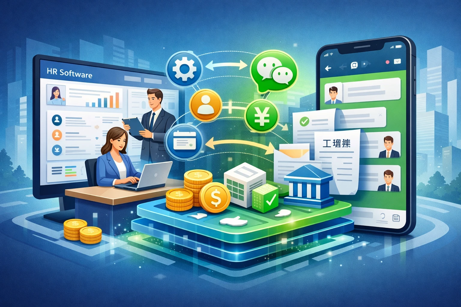 优化企业人力资源软件与微信人事系统，实现人事财务一体化高效管理