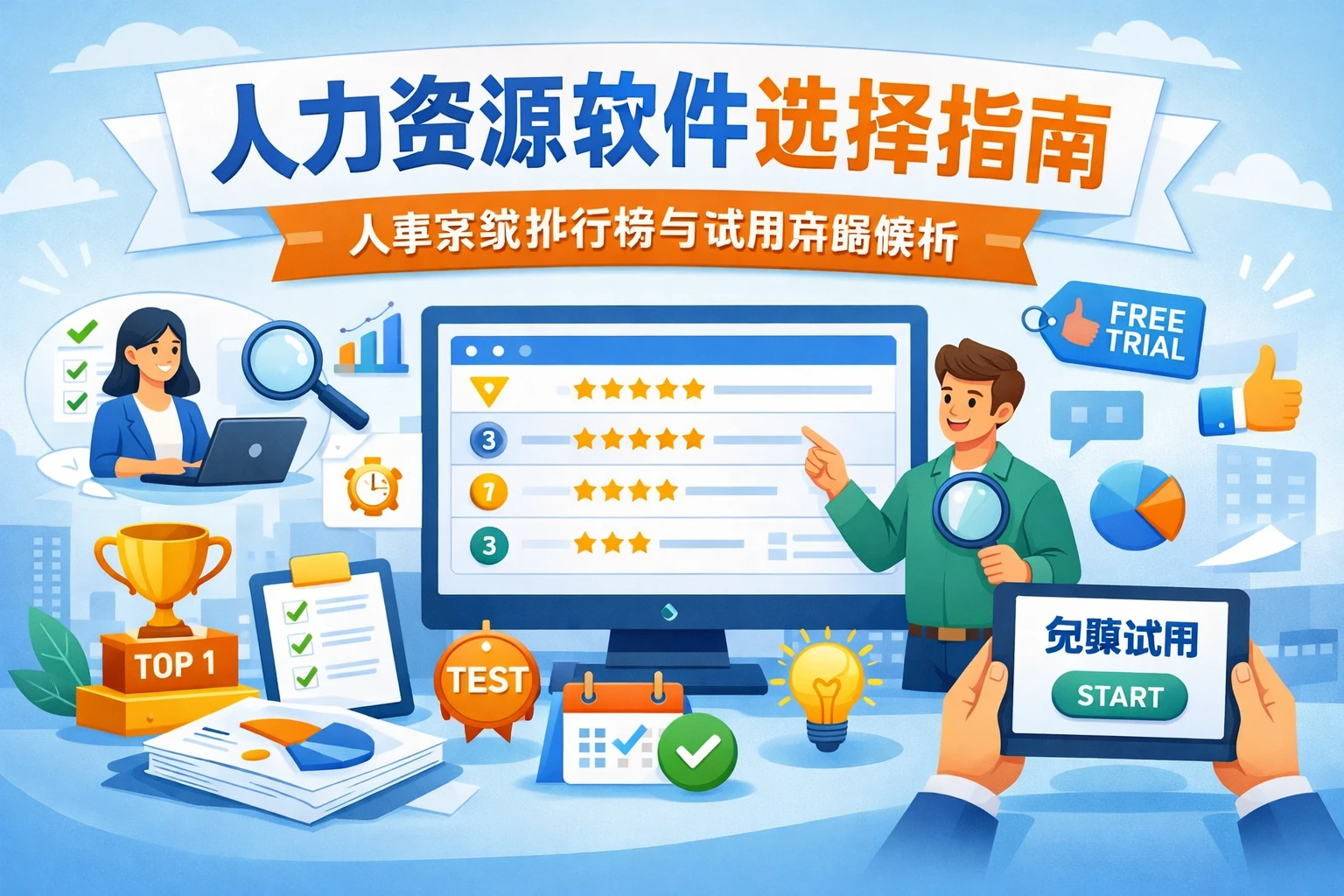 人力资源软件选择指南：人事系统排行榜与试用策略解析