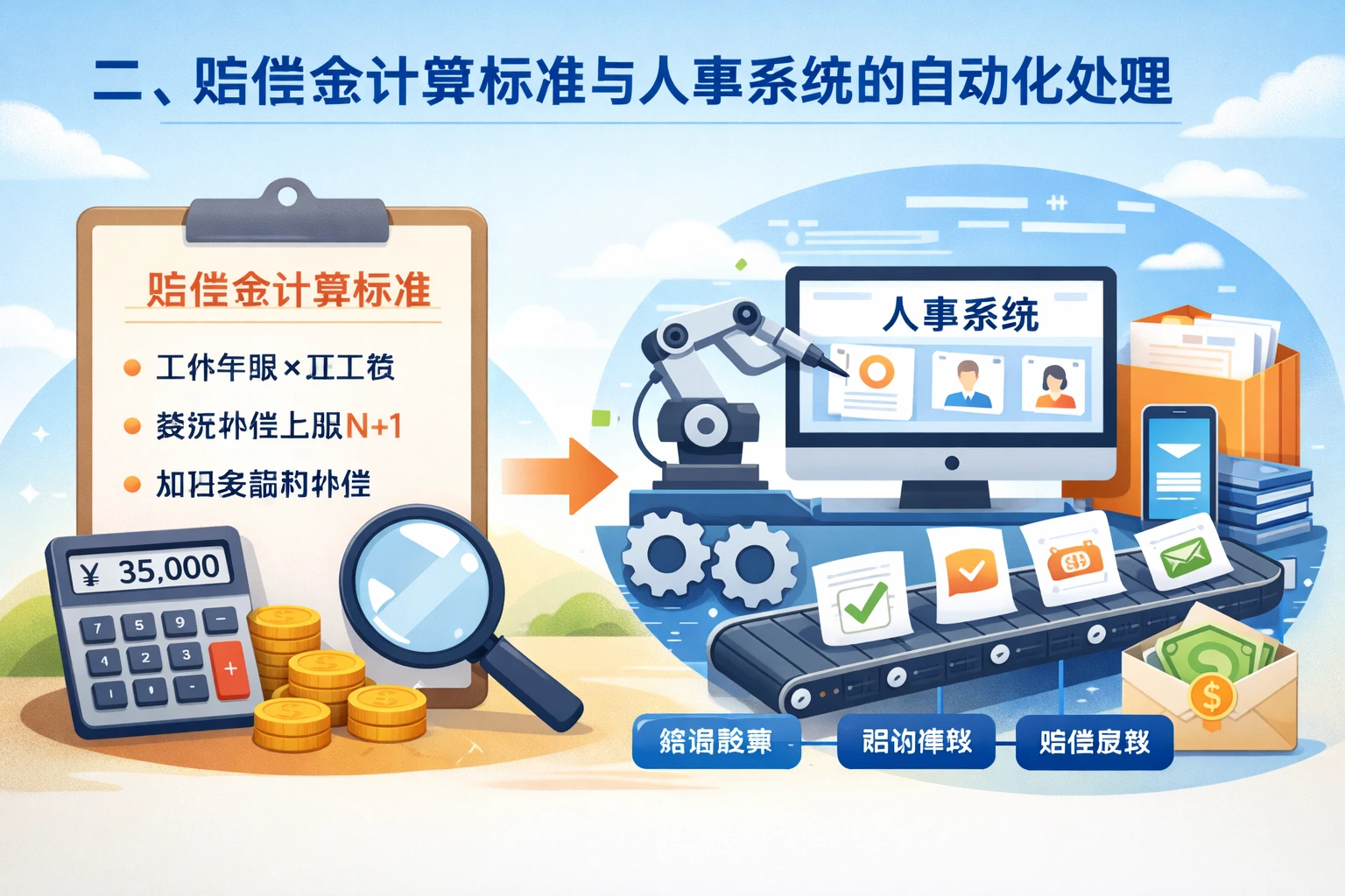 二、赔偿金计算标准与人事系统的自动化处理