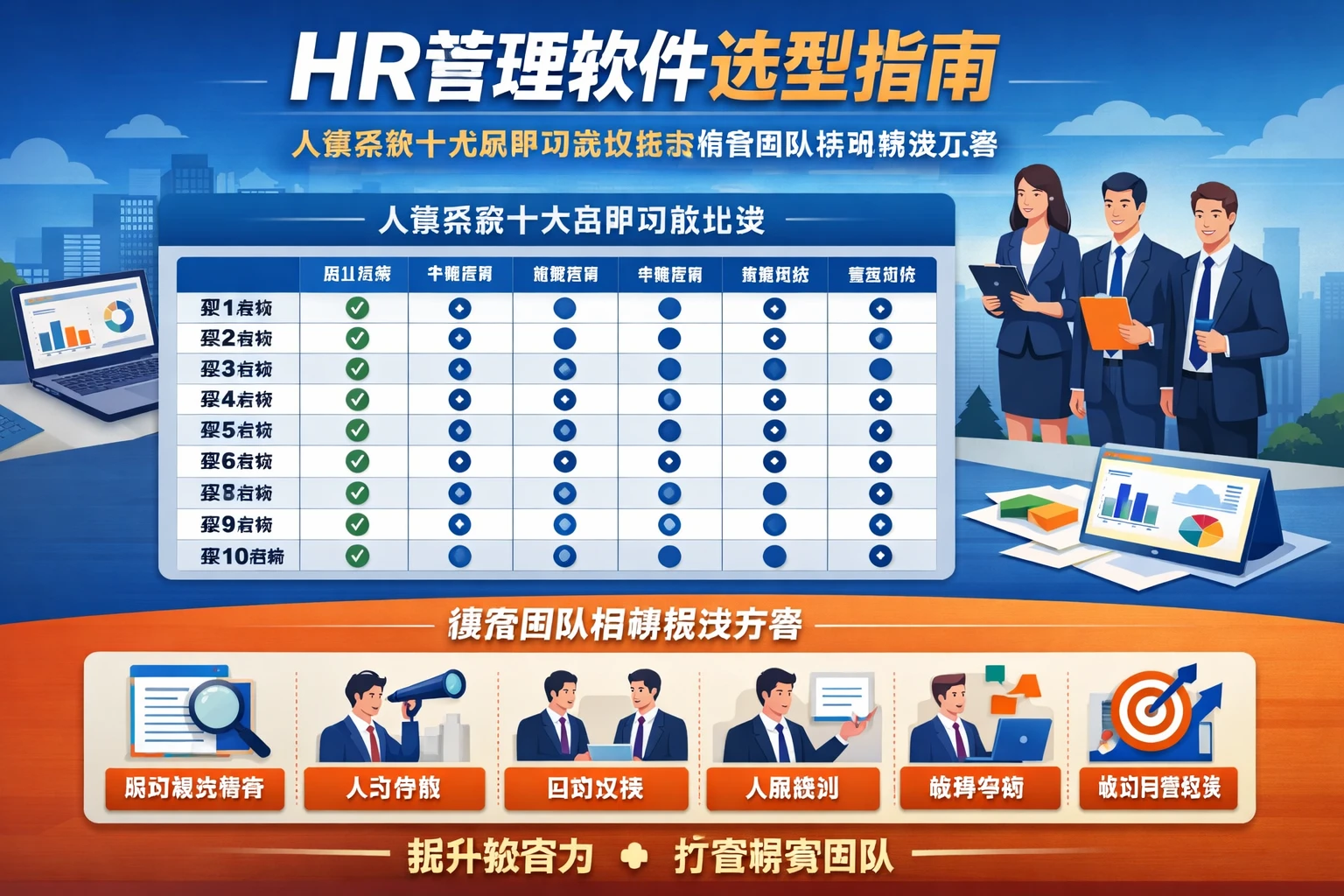 HR管理软件选型指南：人事系统十大品牌功能比较与销售团队招聘解决方案