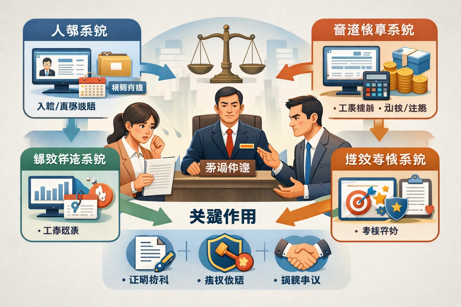 人事系统、薪资核算系统与绩效考核系统在劳动仲裁中的关键作用