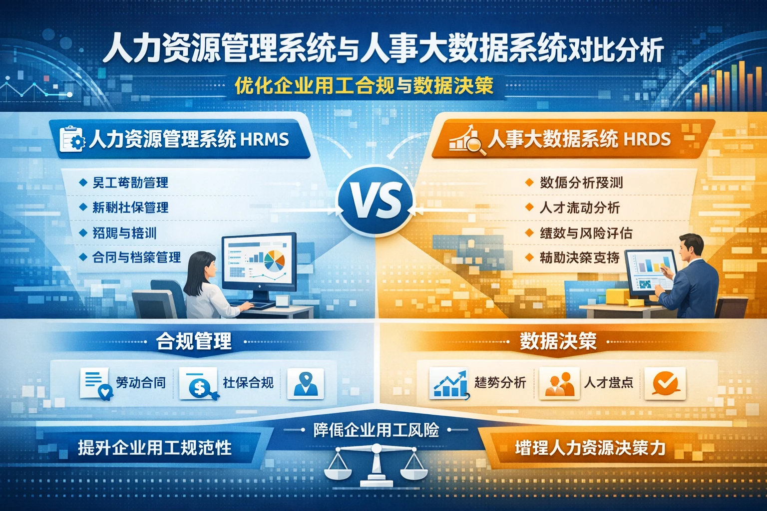 人力资源管理系统与人事大数据系统对比分析:优化企业用工合规与数据决策
