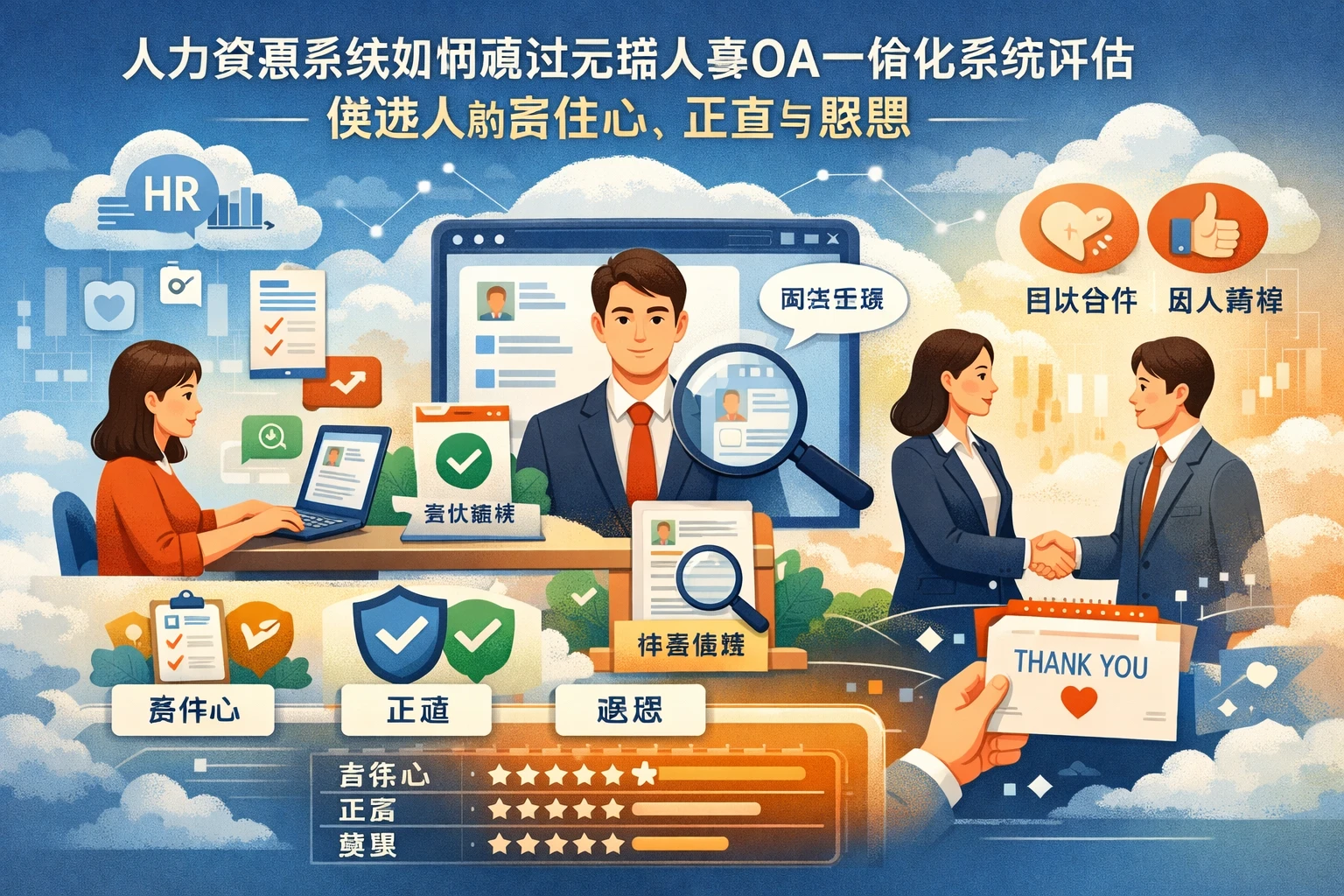 人力资源系统如何通过云端人事OA一体化系统评估候选人的责任心、正直与感恩