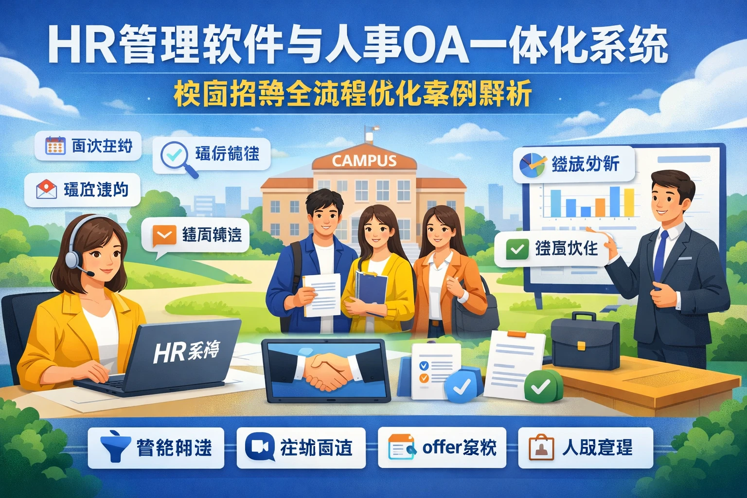 HR管理软件与人事OA一体化系统：校园招聘全流程优化案例解析