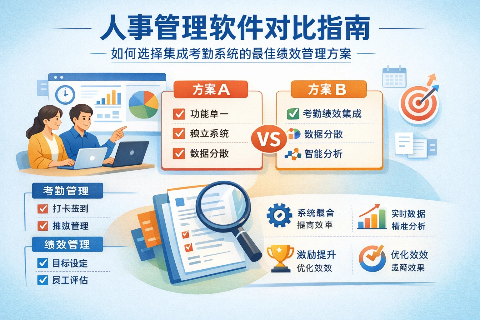 人事管理软件对比指南:如何选择集成考勤系统的最佳绩效管理方案