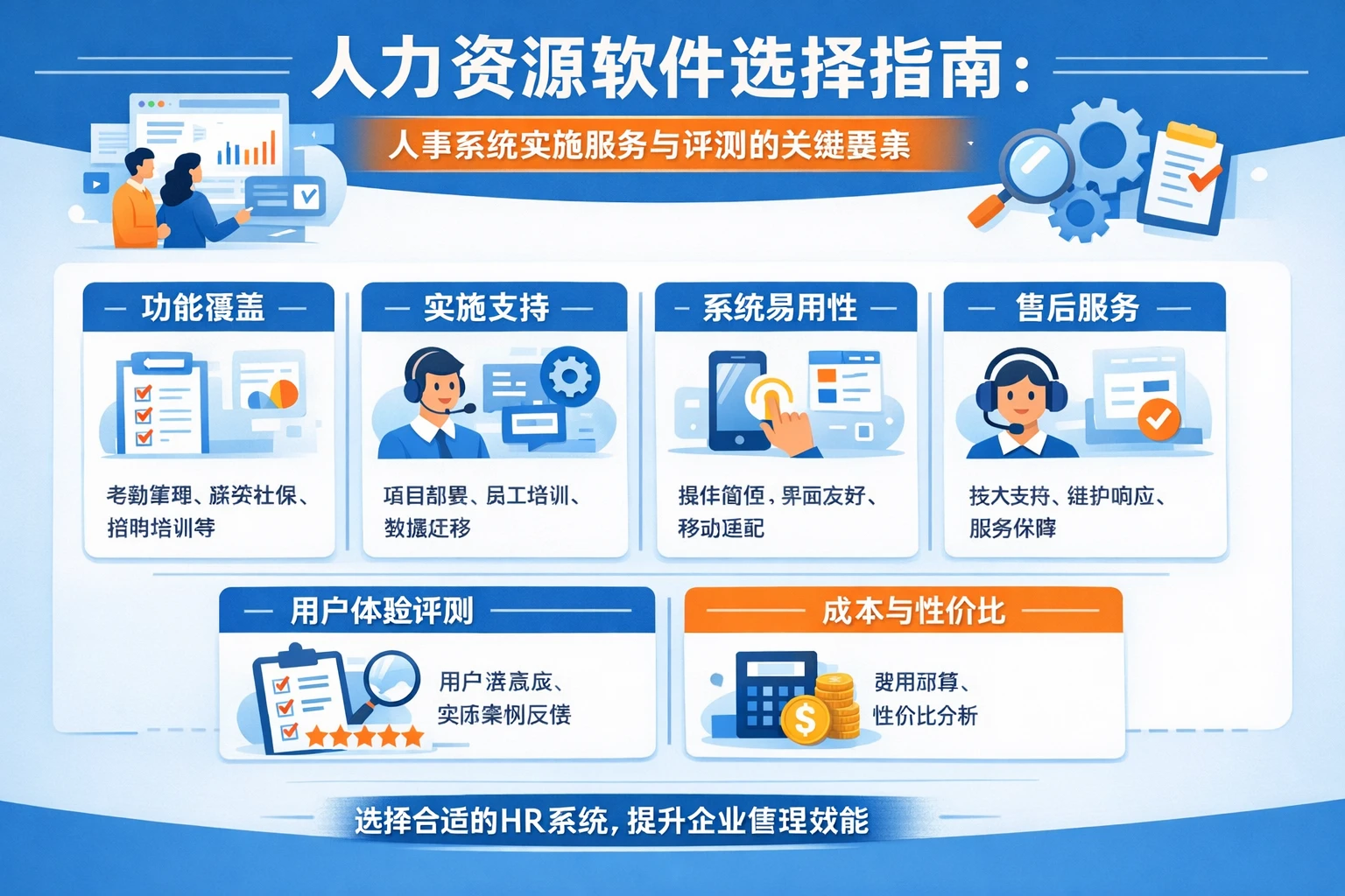 人力资源软件选择指南：人事系统实施服务与评测的关键要素
