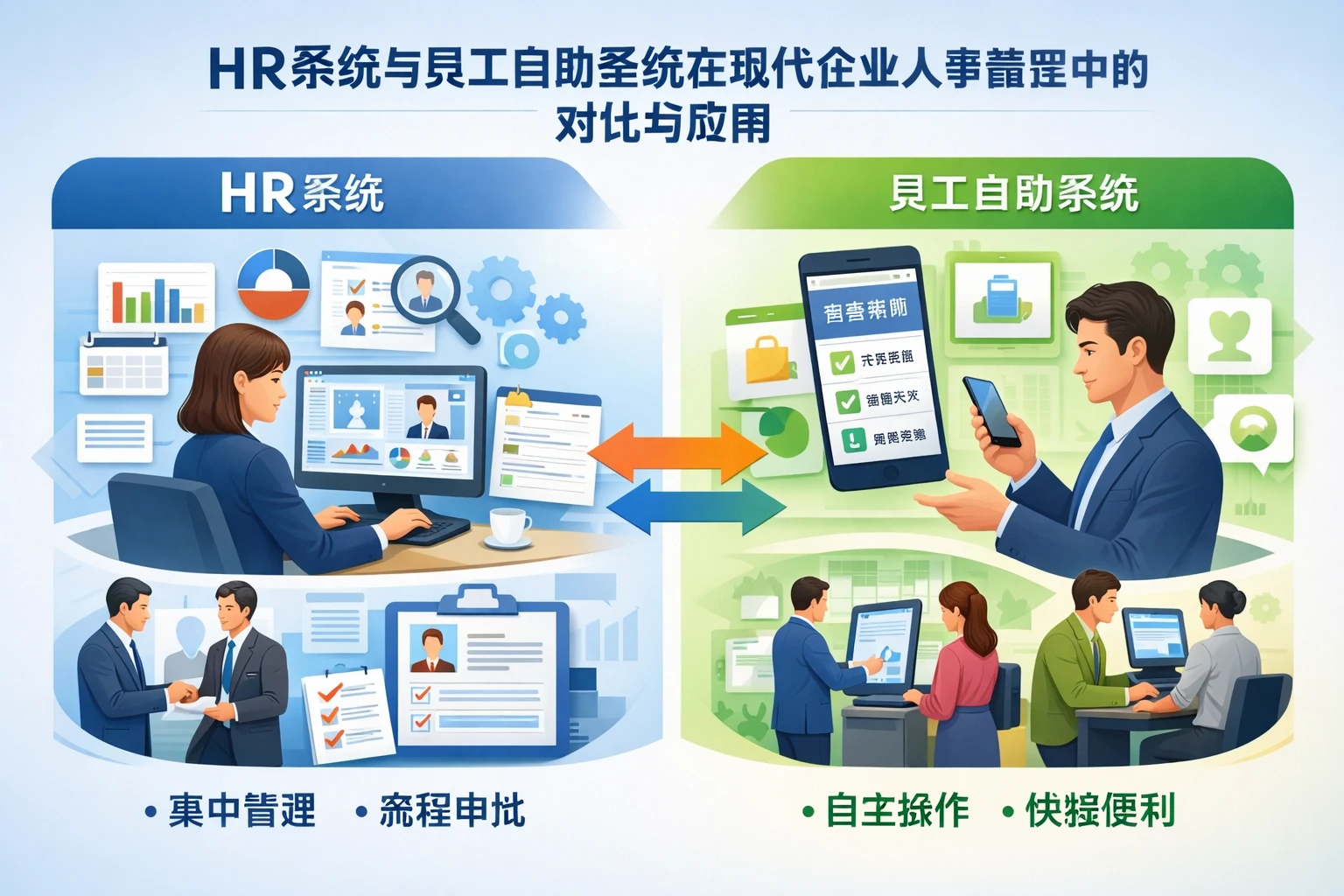 HR系统与员工自助系统在现代企业人事管理中的对比与应用
