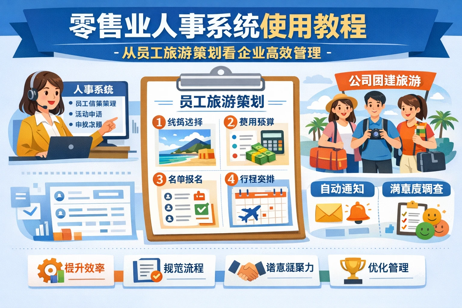 零售业人事系统使用教程：从员工旅游策划看企业高效管理
