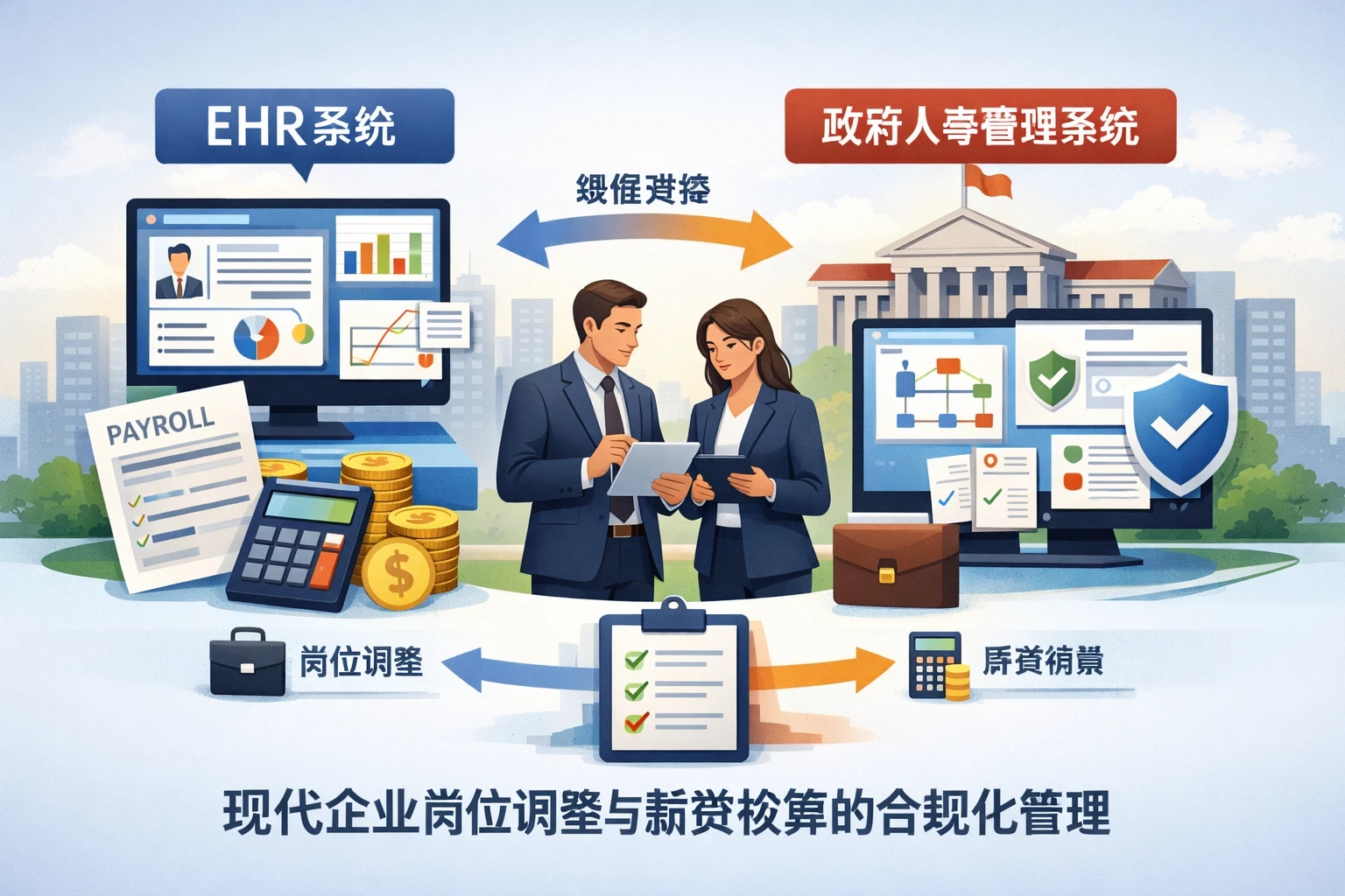 EHR系统与政府人事管理系统：现代企业岗位调整与薪资核算的合规化管理
