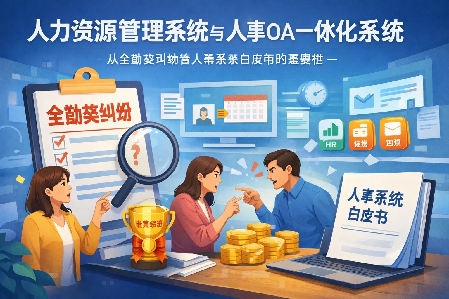 人力资源管理系统与人事OA一体化系统：从全勤奖纠纷看人事系统白皮书的重要性