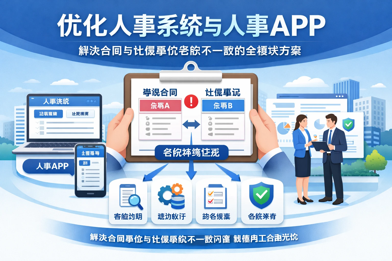 优化人事系统与人事系统APP:解决合同与社保单位名称不一致的全模块方案