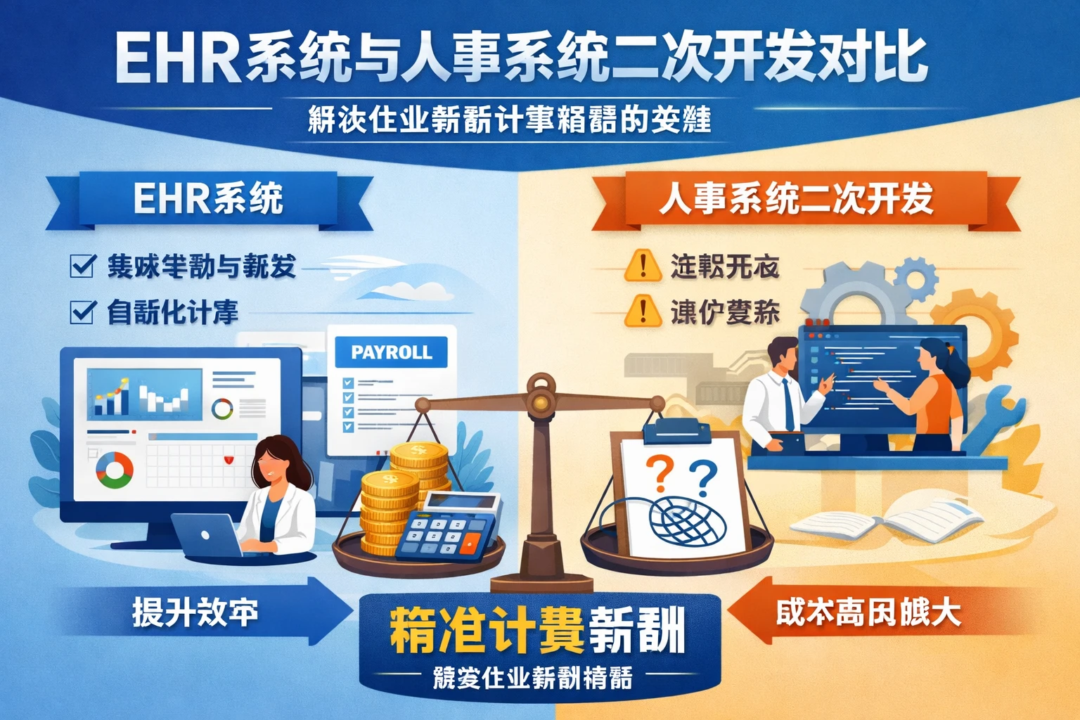 EHR系统与人事系统二次开发对比：解决企业薪酬计算难题的关键