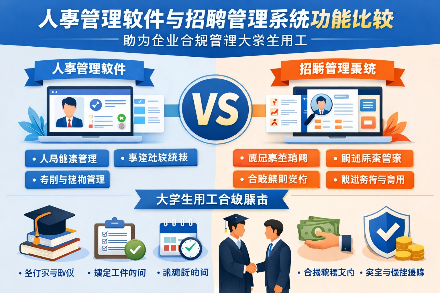 人事管理软件与招聘管理系统功能比较：助力企业合规管理大学生用工