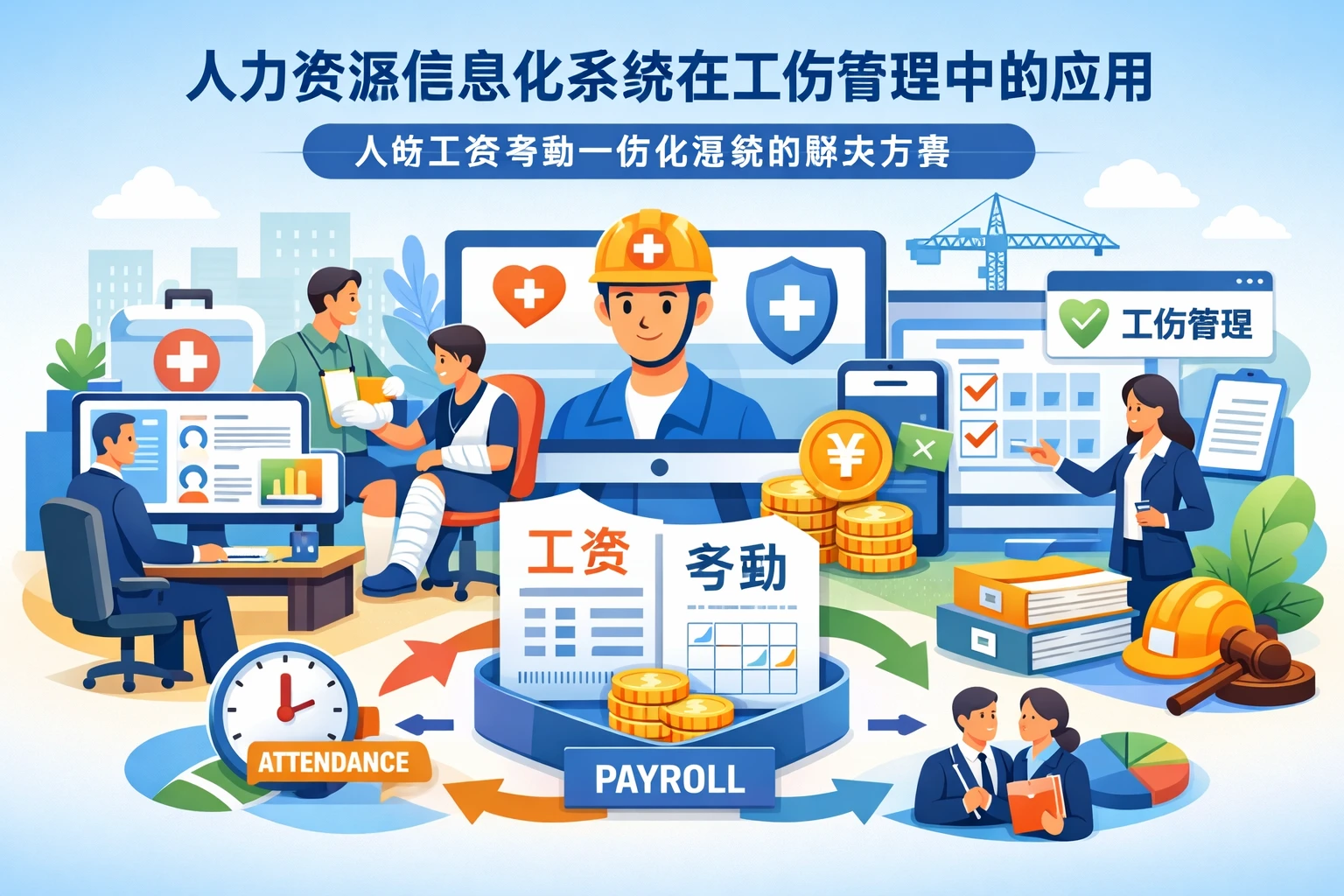 人力资源信息化系统在工伤管理中的应用:人事工资考勤一体化系统的解决方案