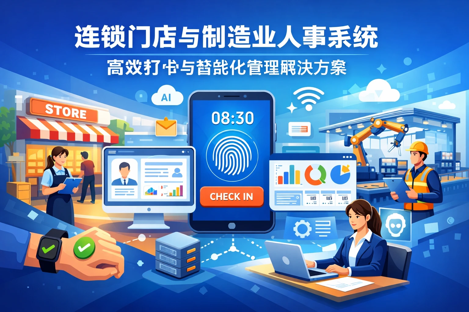 连锁门店与制造业人事系统：高效打卡与智能化管理解决方案