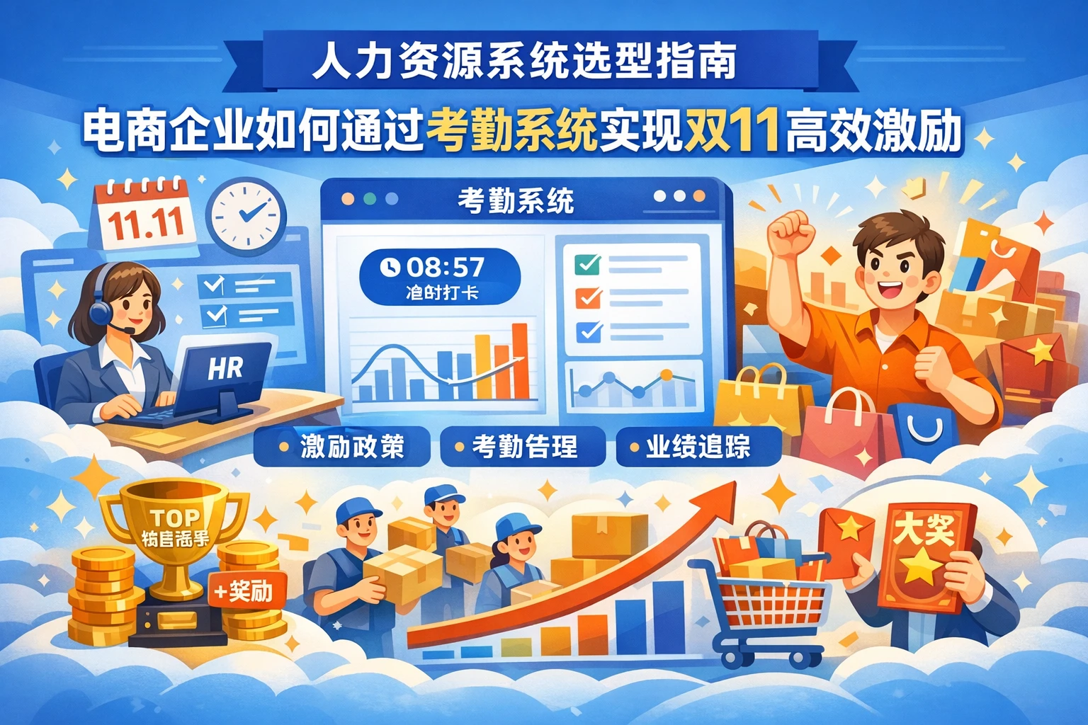 人力资源系统选型指南：电商企业如何通过考勤系统实现双11高效激励