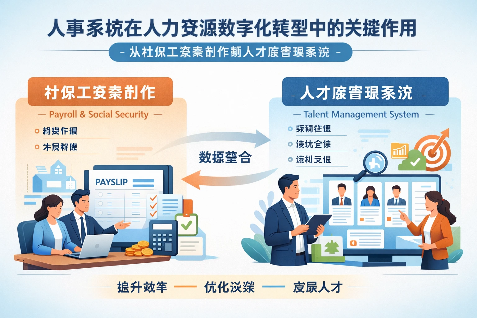人事系统在人力资源数字化转型中的关键作用：从社保工资表制作到人才库管理系统