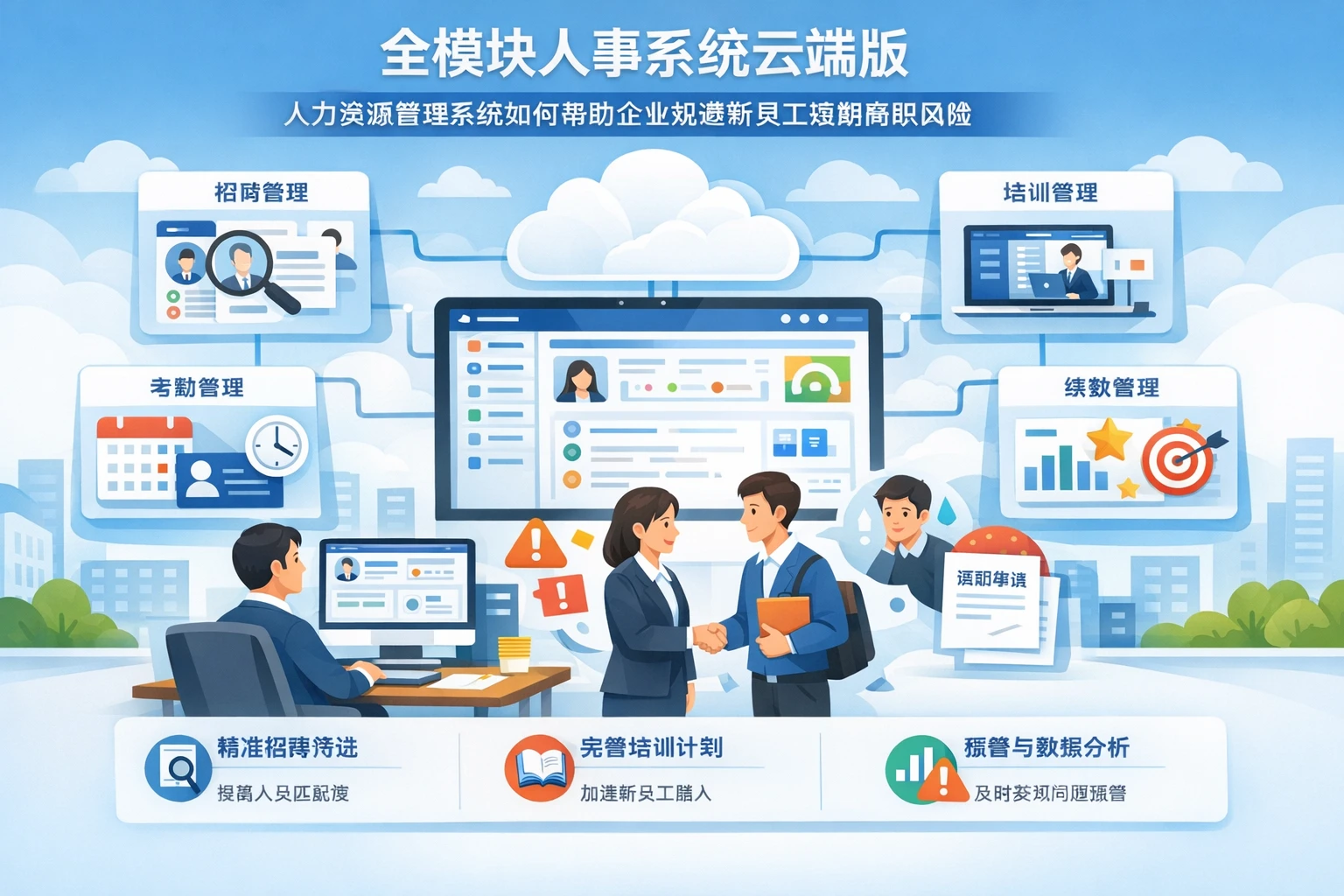 全模块人事系统云端版：人力资源管理系统如何帮助企业规避新员工短期离职风险