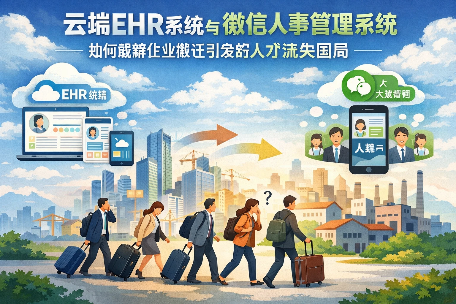 云端EHR系统与微信人事管理系统如何破解企业搬迁引发的人才流失困局