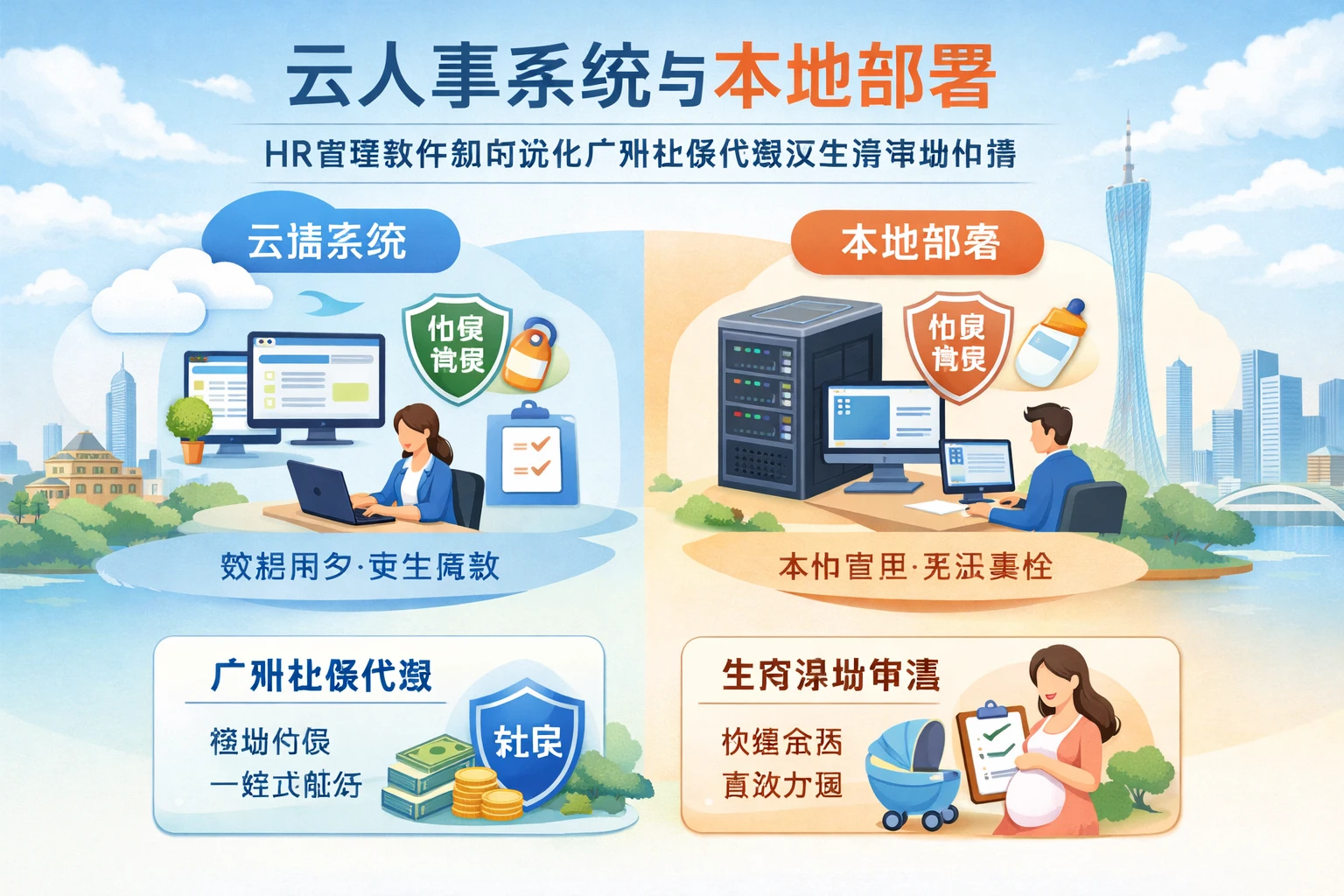 云人事系统与本地部署：HR管理软件如何优化广州社保代缴及生育津贴申请