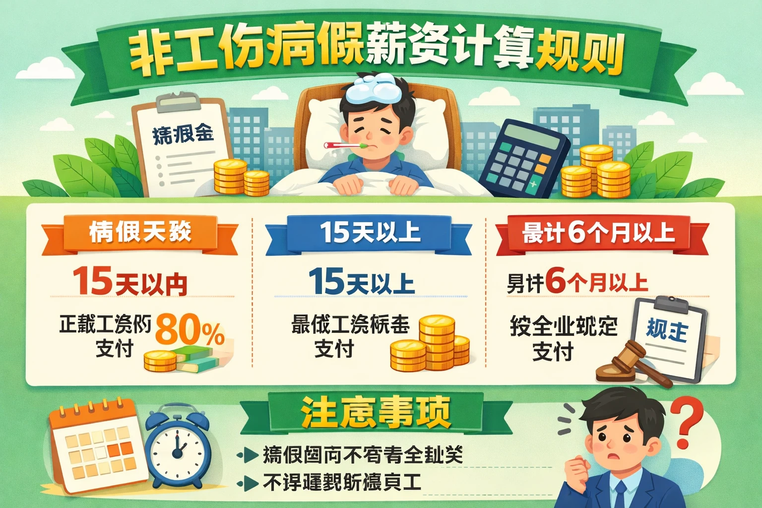 非工伤病假薪资计算规则