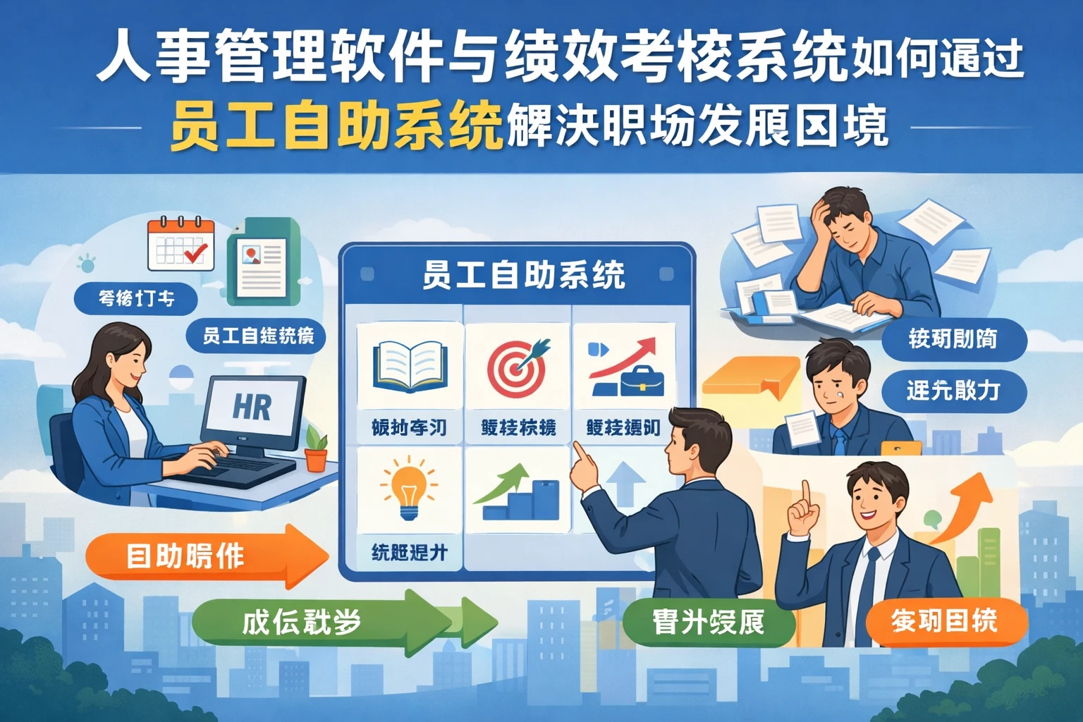 人事管理软件与绩效考核系统如何通过员工自助系统解决职场发展困境
