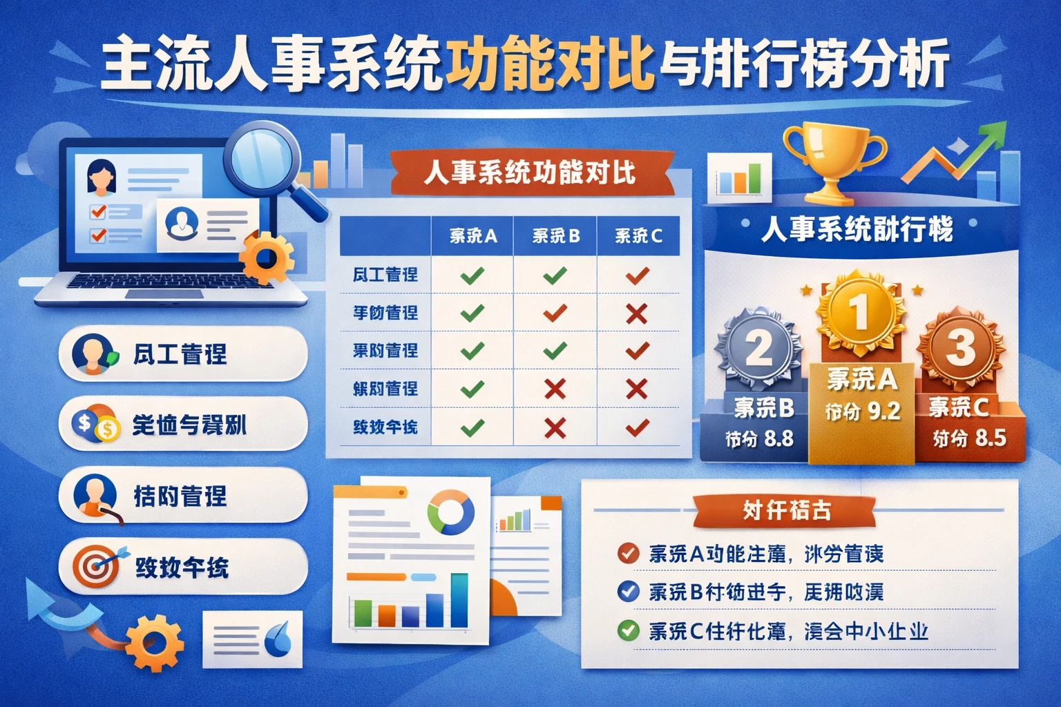 主流人事系统功能对比与排行榜分析