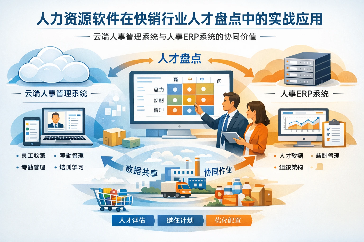 人力资源软件在快销行业人才盘点中的实战应用:云端人事管理系统与人事ERP系统的协同价值