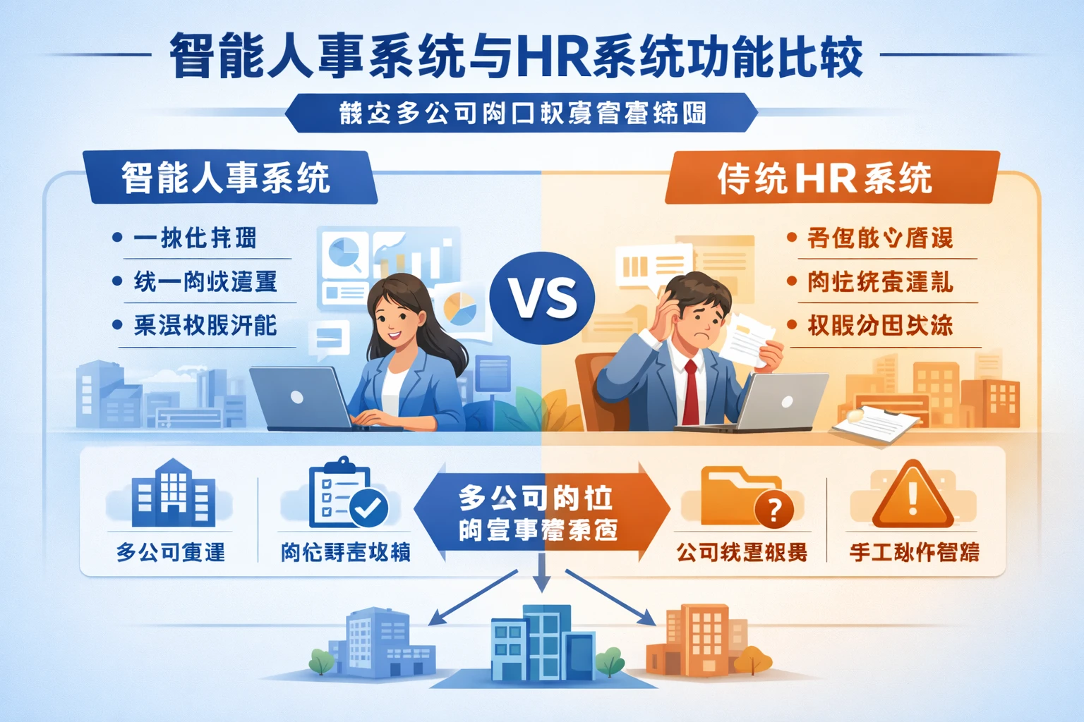 智能人事系统与HR系统功能比较：解决多公司岗位职责管理难题