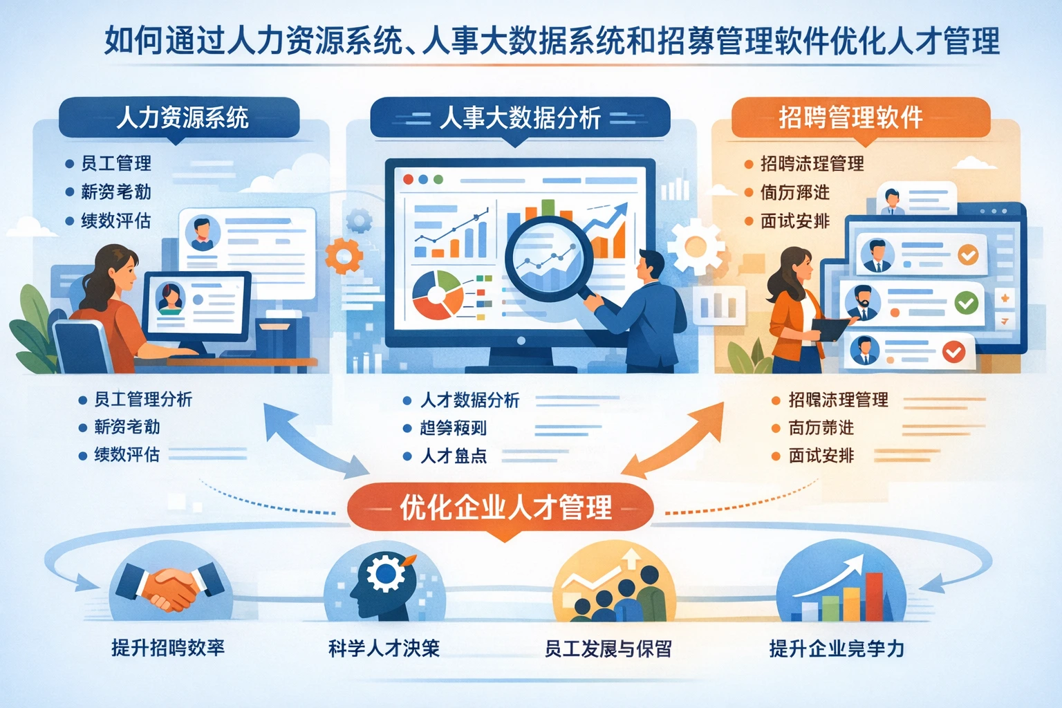 如何通过人力资源系统、人事大数据系统和招聘管理软件优化企业人才管理