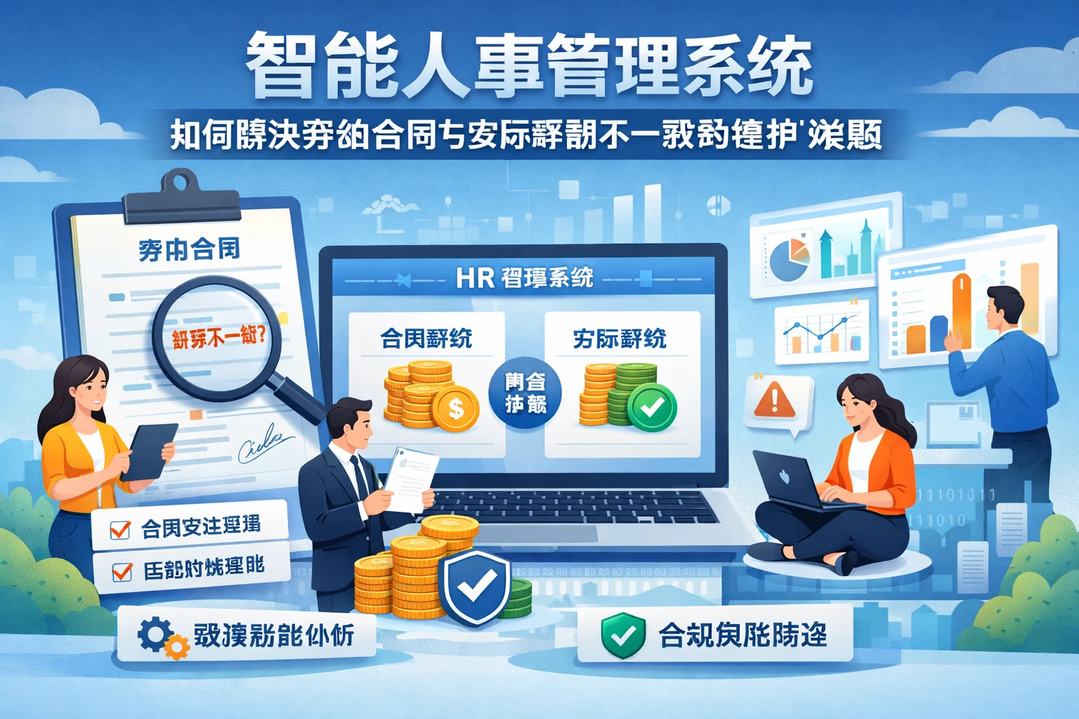 智能人事管理系统如何解决劳动合同与实际薪酬不一致的维护难题