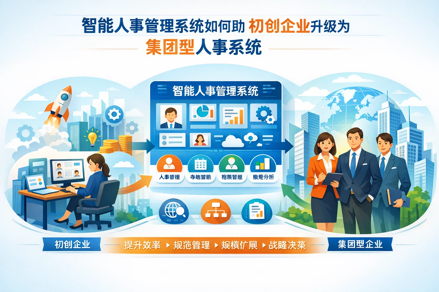 智能人事管理系统如何助力初创企业升级为集团型人事系统