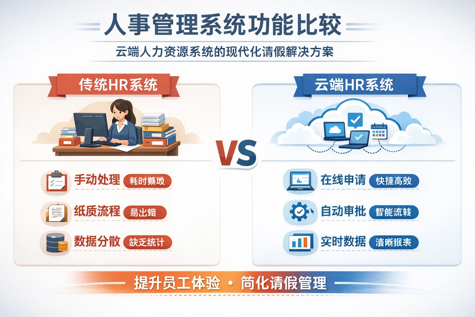 人事管理系统功能比较：云端人力资源系统的现代化请假解决方案