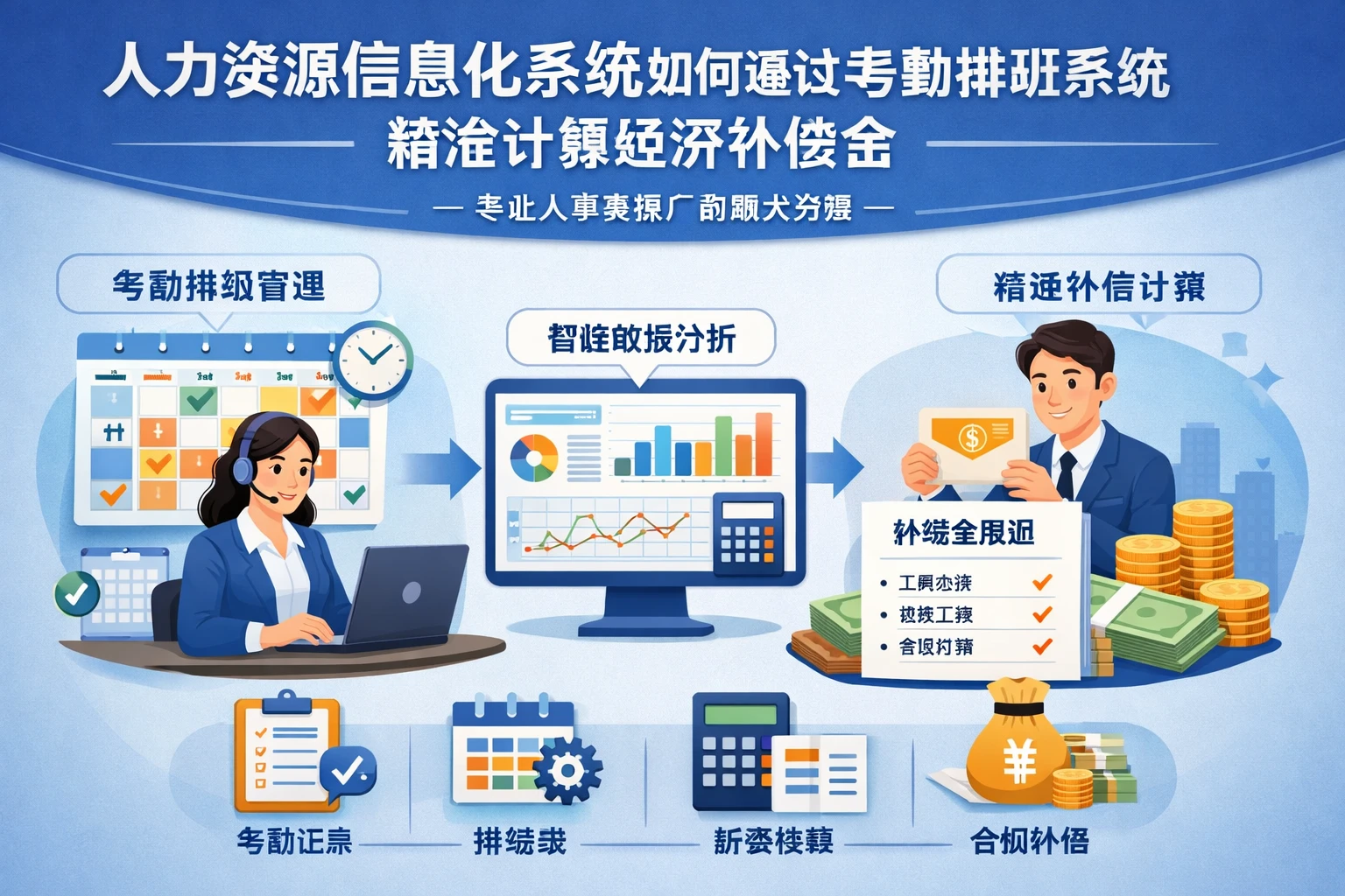 人力资源信息化系统如何通过考勤排班系统精准计算经济补偿金 - 专业人事系统厂商解决方案