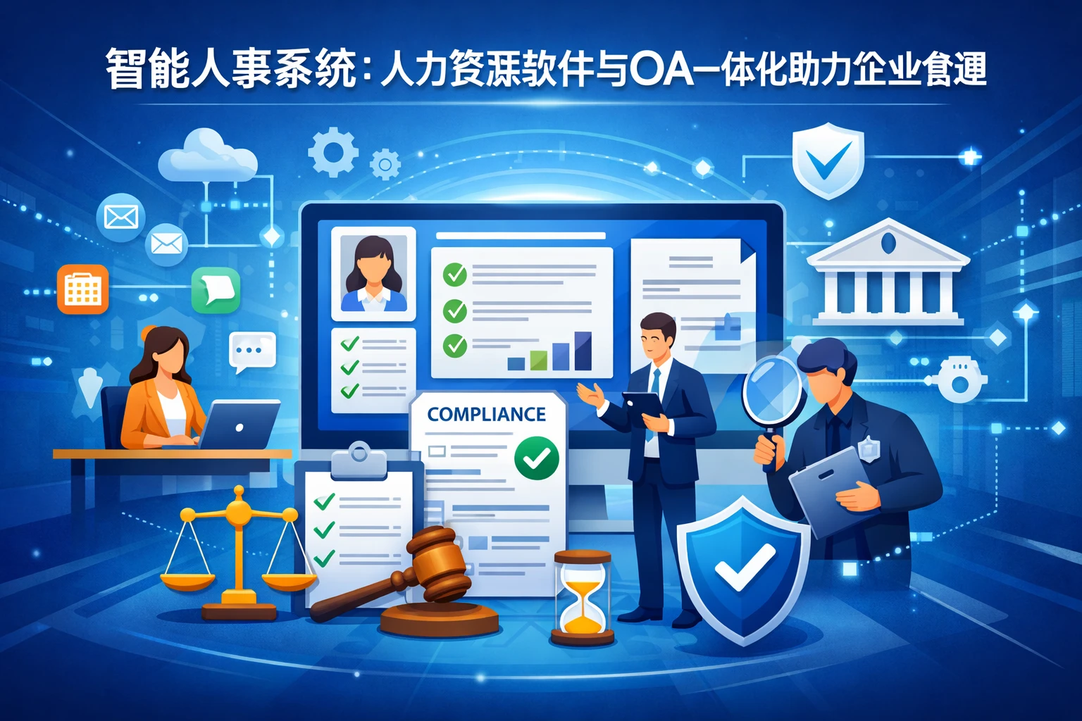 智能人事系统：人力资源软件与OA一体化如何助力企业合规管理