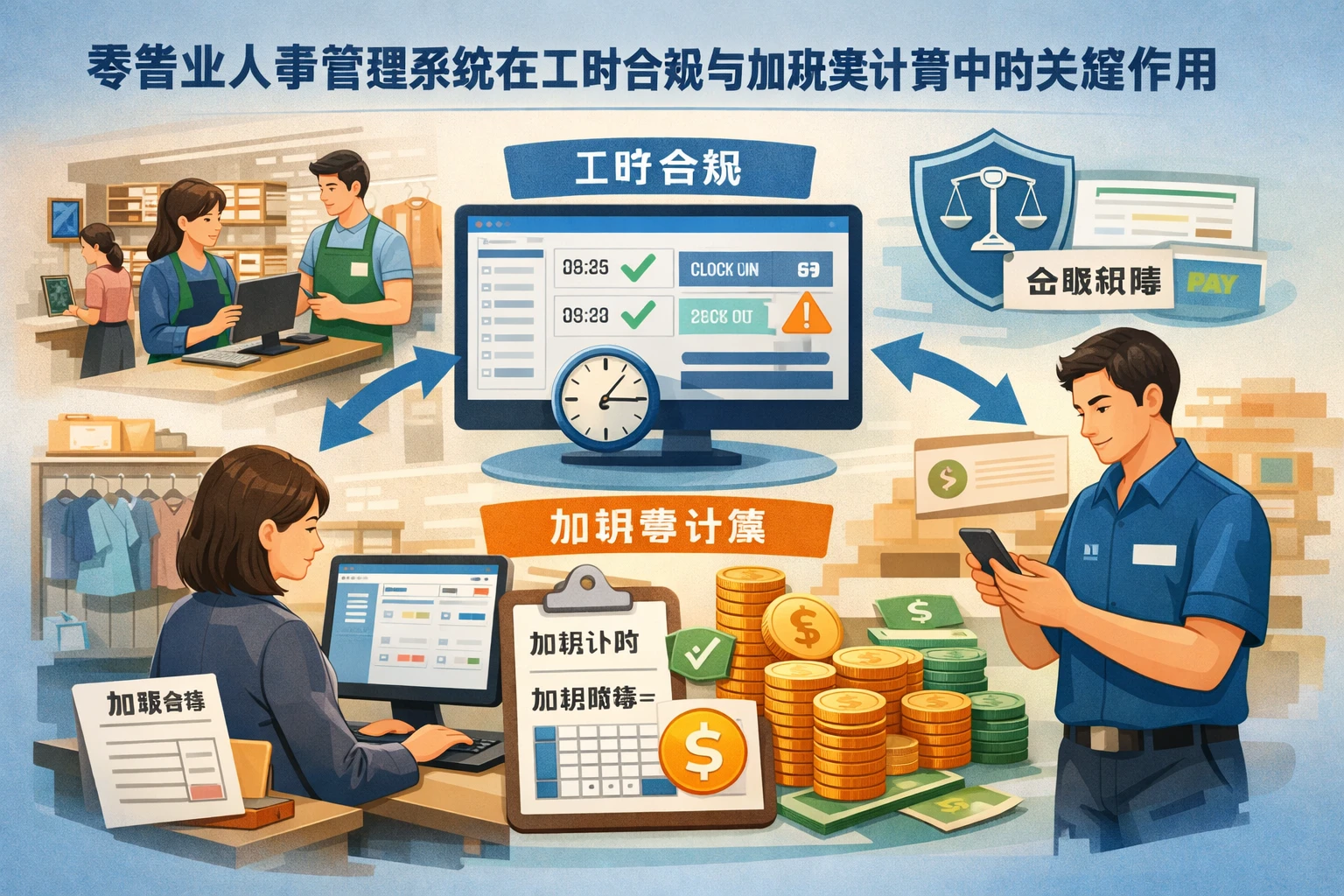 零售业人事管理系统在工时合规与加班费计算中的关键作用