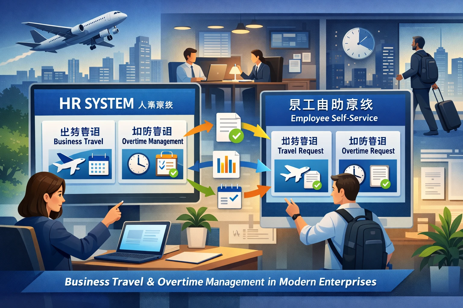人事系统与员工自助系统在现代企业出差加班管理中的关键作用