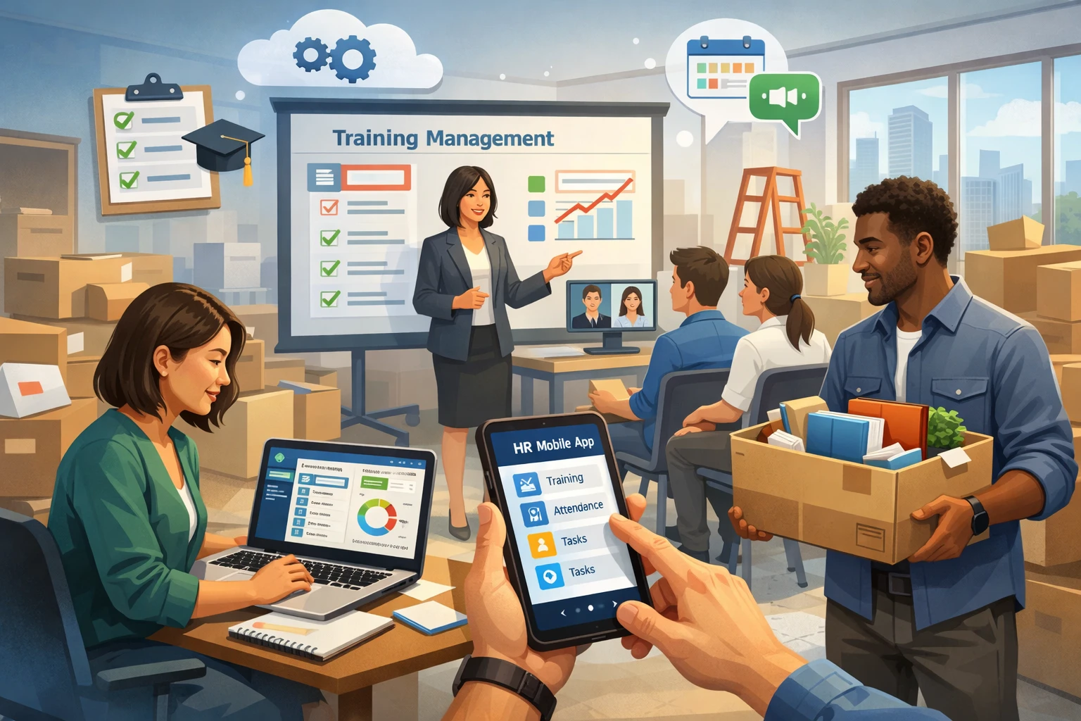 高效人力资源软件与移动人事系统:创业公司搬迁中的培训管理解决方案