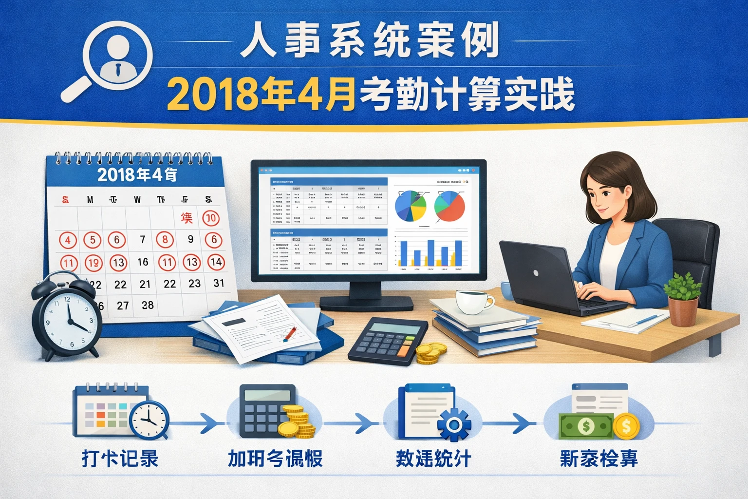 人事系统案例：2018年4月考勤计算实践