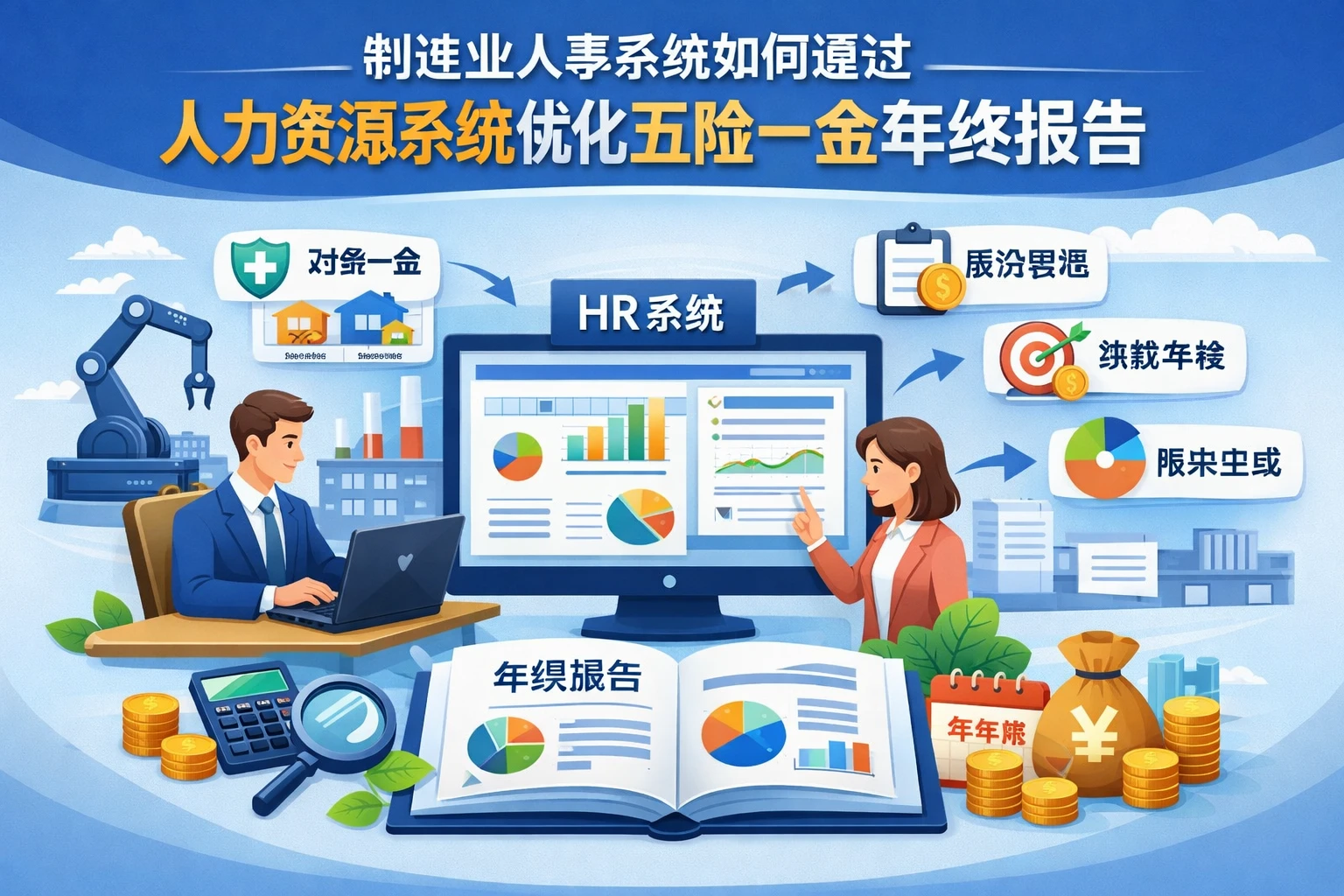 制造业人事系统如何通过人力资源系统优化五险一金年终报告
