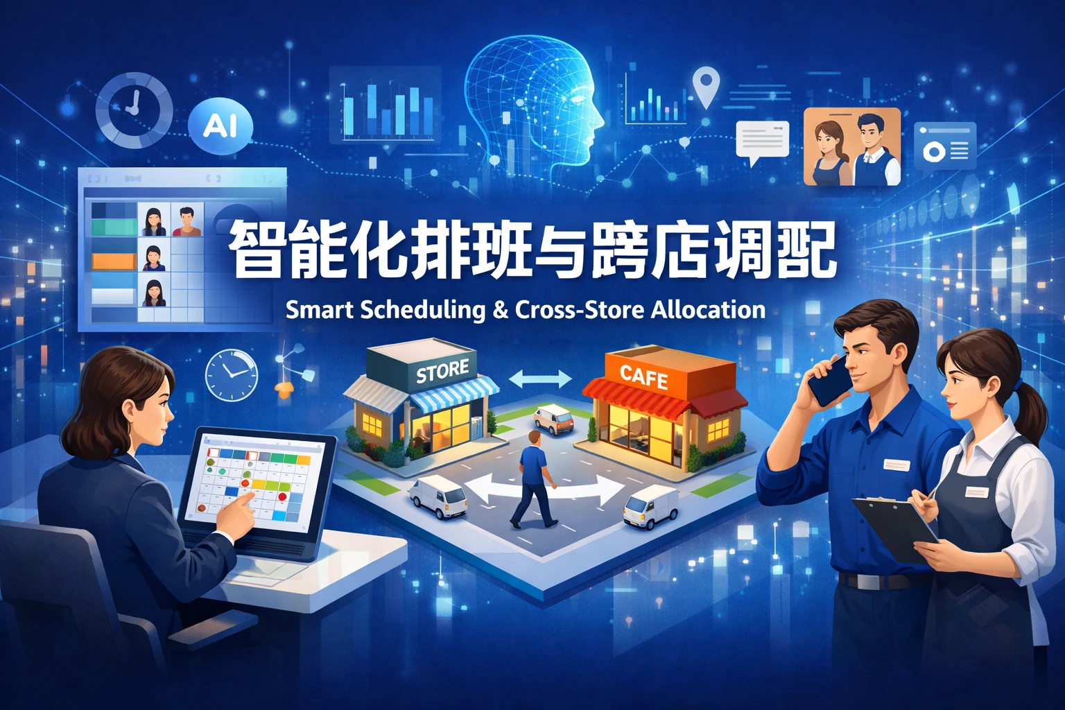 智能化排班与跨店调配
