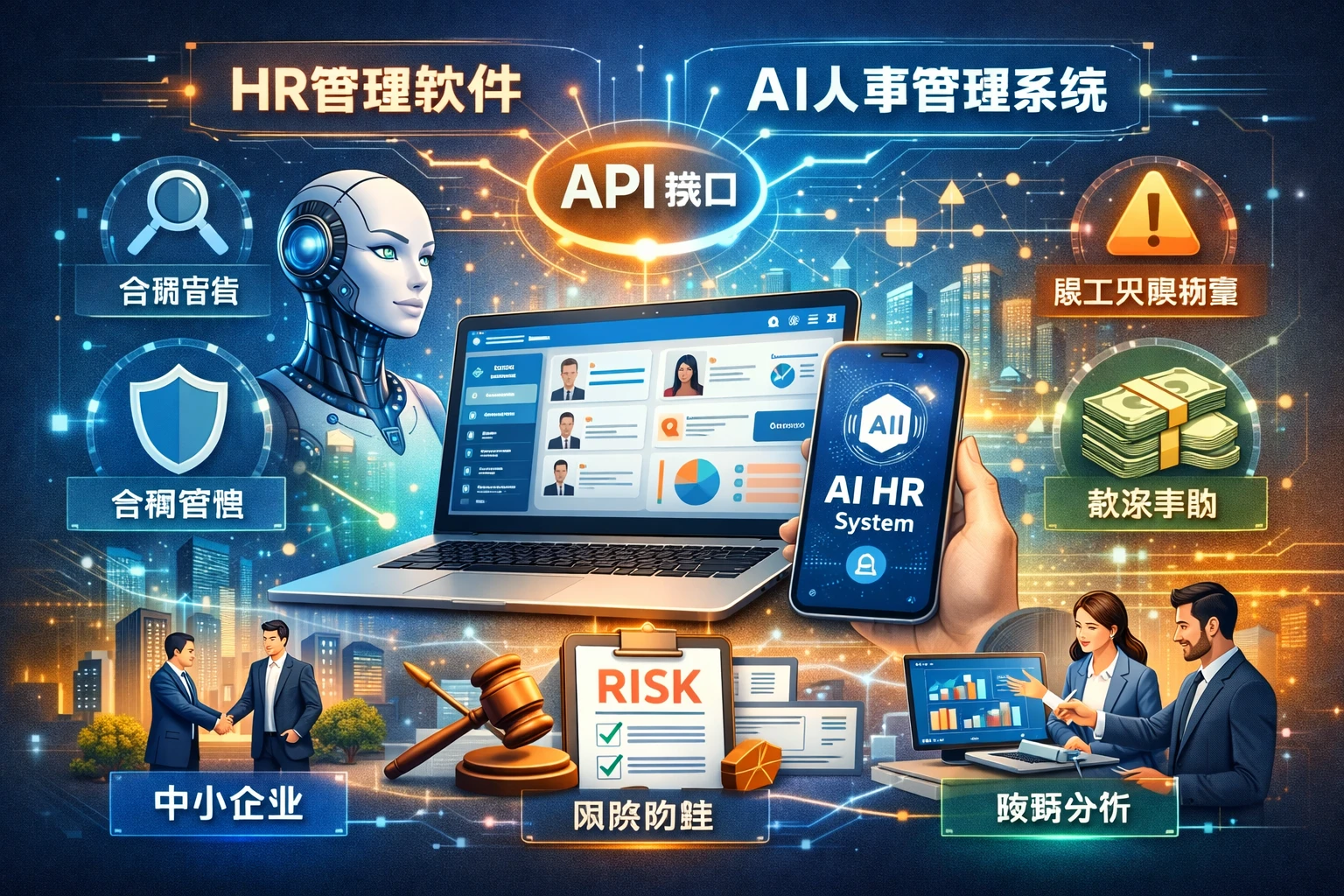 HR管理软件与AI人事管理系统:通过API接口解决中小企业用工风险