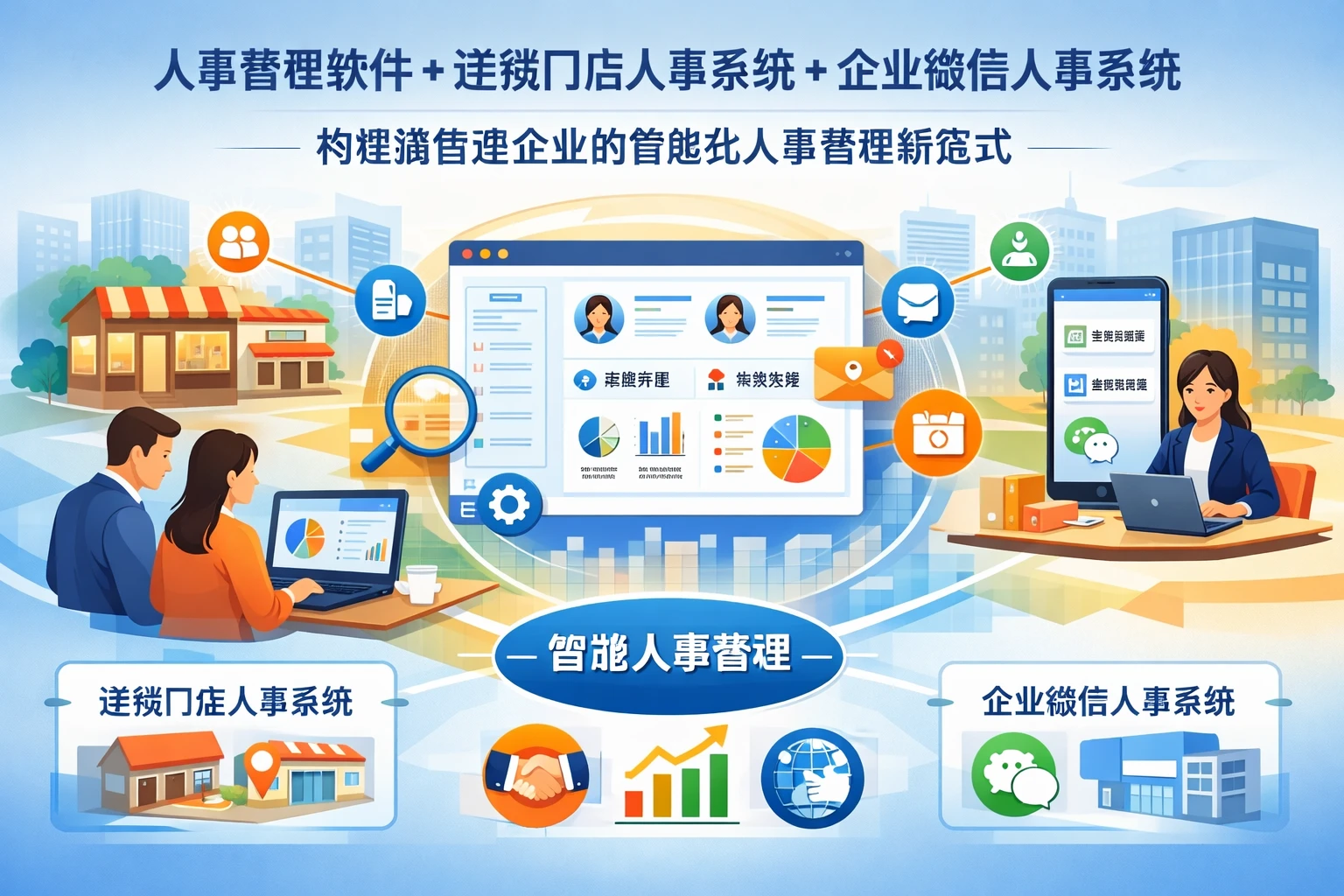 人事管理软件+连锁门店人事系统+企业微信人事系统：构建销售型企业的智能化人事管理新范式