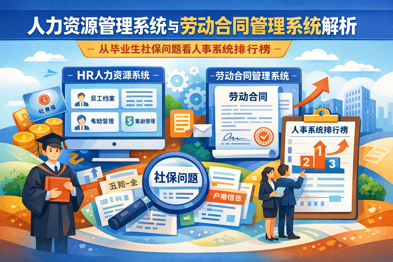 人力资源管理系统与劳动合同管理系统解析：从毕业生社保问题看人事系统排行榜