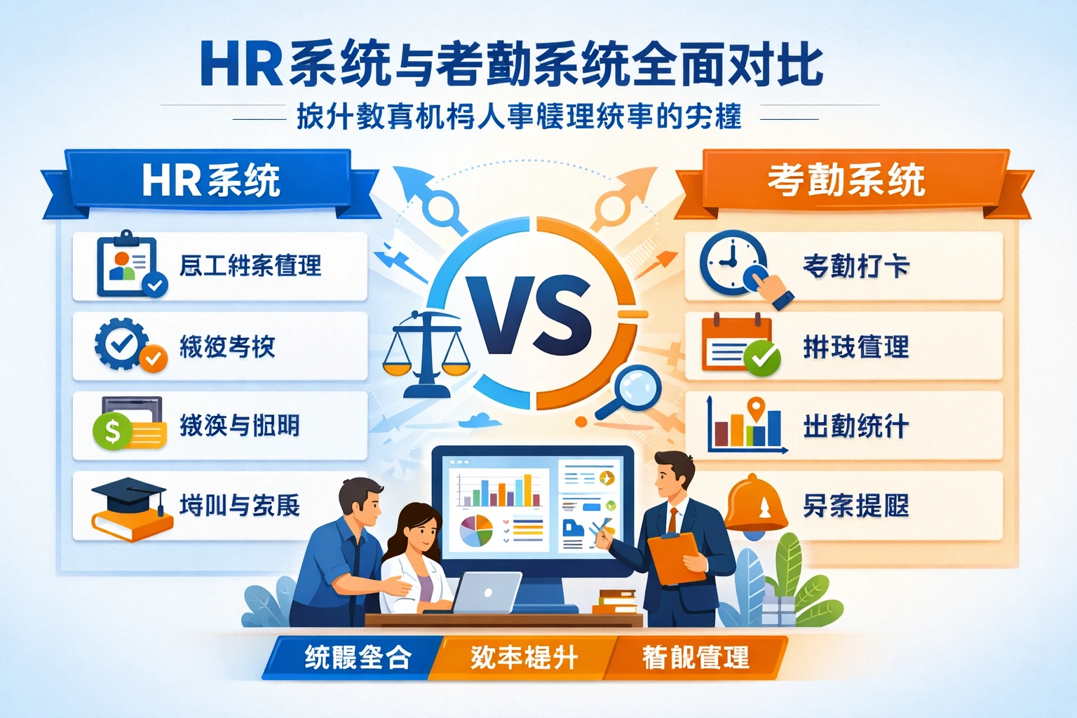 HR系统与考勤系统全面对比：提升教育机构人事管理效率的关键