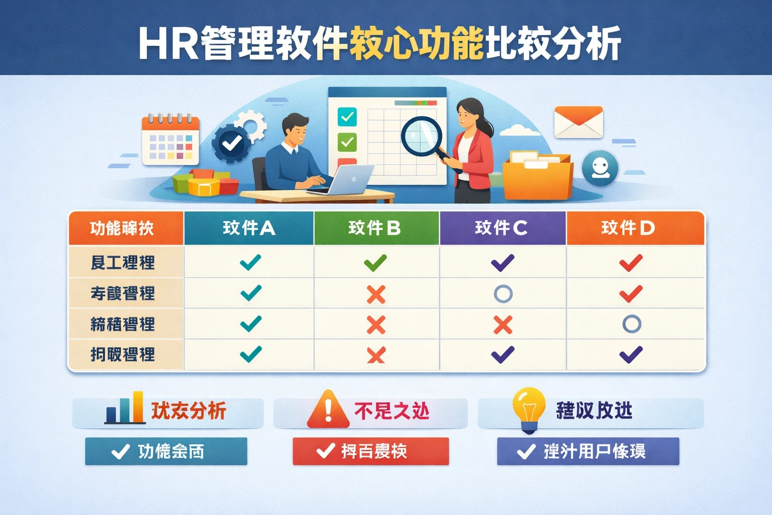 HR管理软件核心功能比较分析