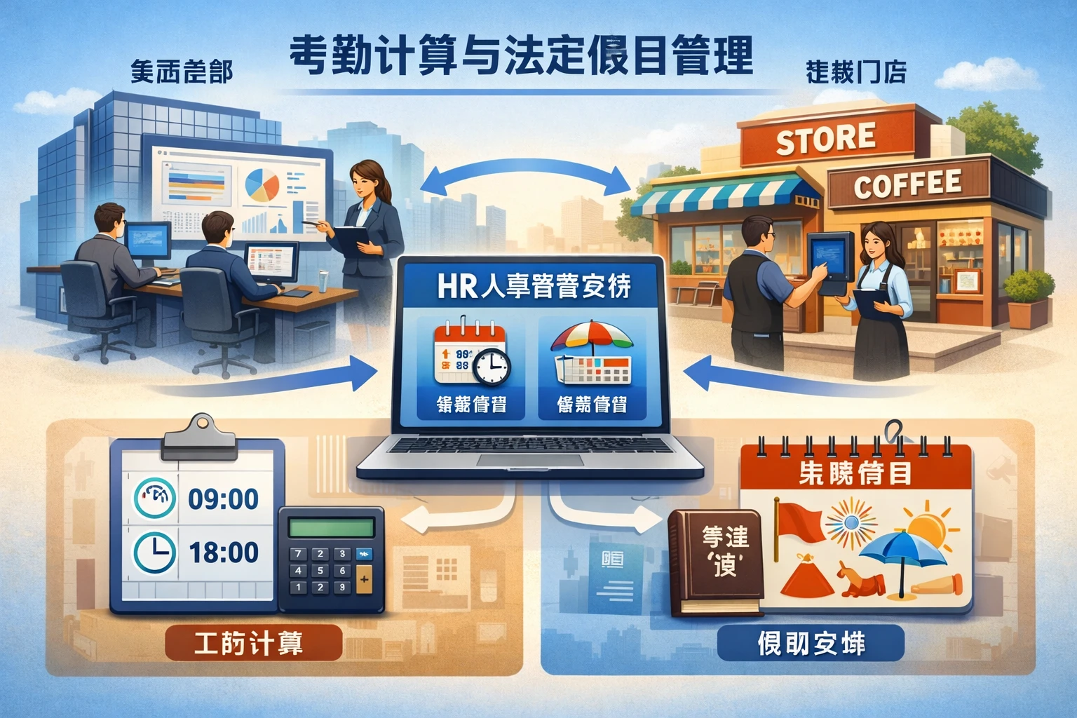 人事管理系统在集团与连锁门店中的考勤计算与法定假日管理